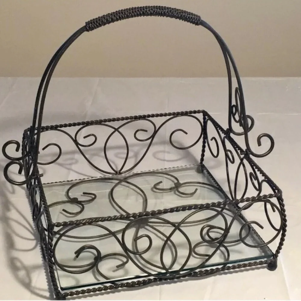 SLAH Jamestown Centerpiece Wrought Iron/Glass New! No box. - Picture 3 of 4